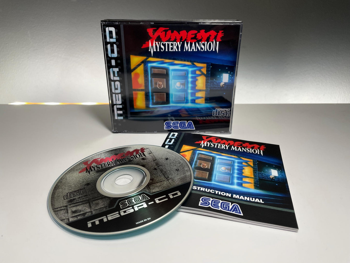 Yumemi Mystery Mansion PAL Mega CD Reproduction/Replacement Case, Disc and Manual