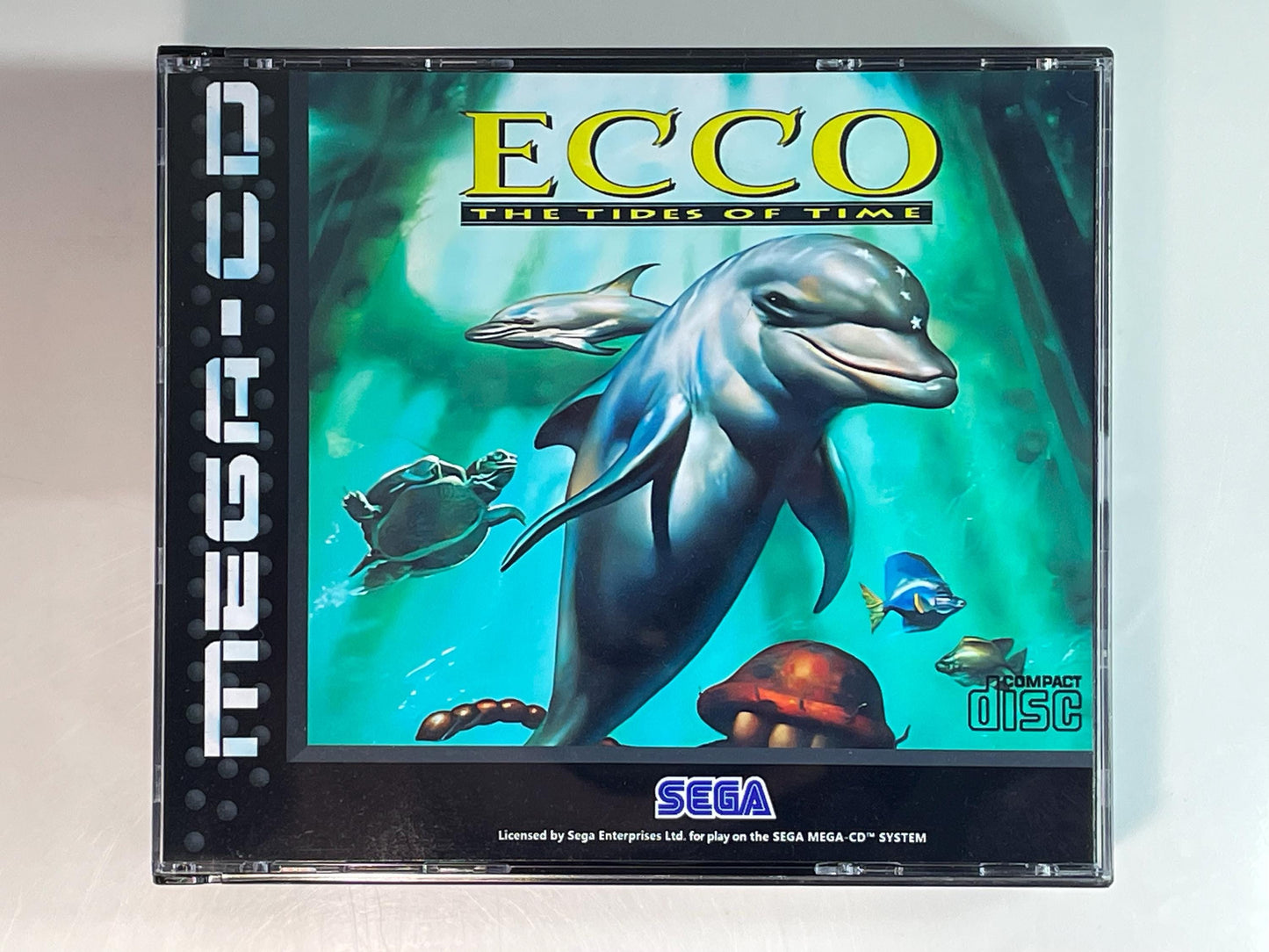 Ecco the Dolphin Tides of Time PAL Mega CD Reproduction/Replacement Case, Disc and Manual
