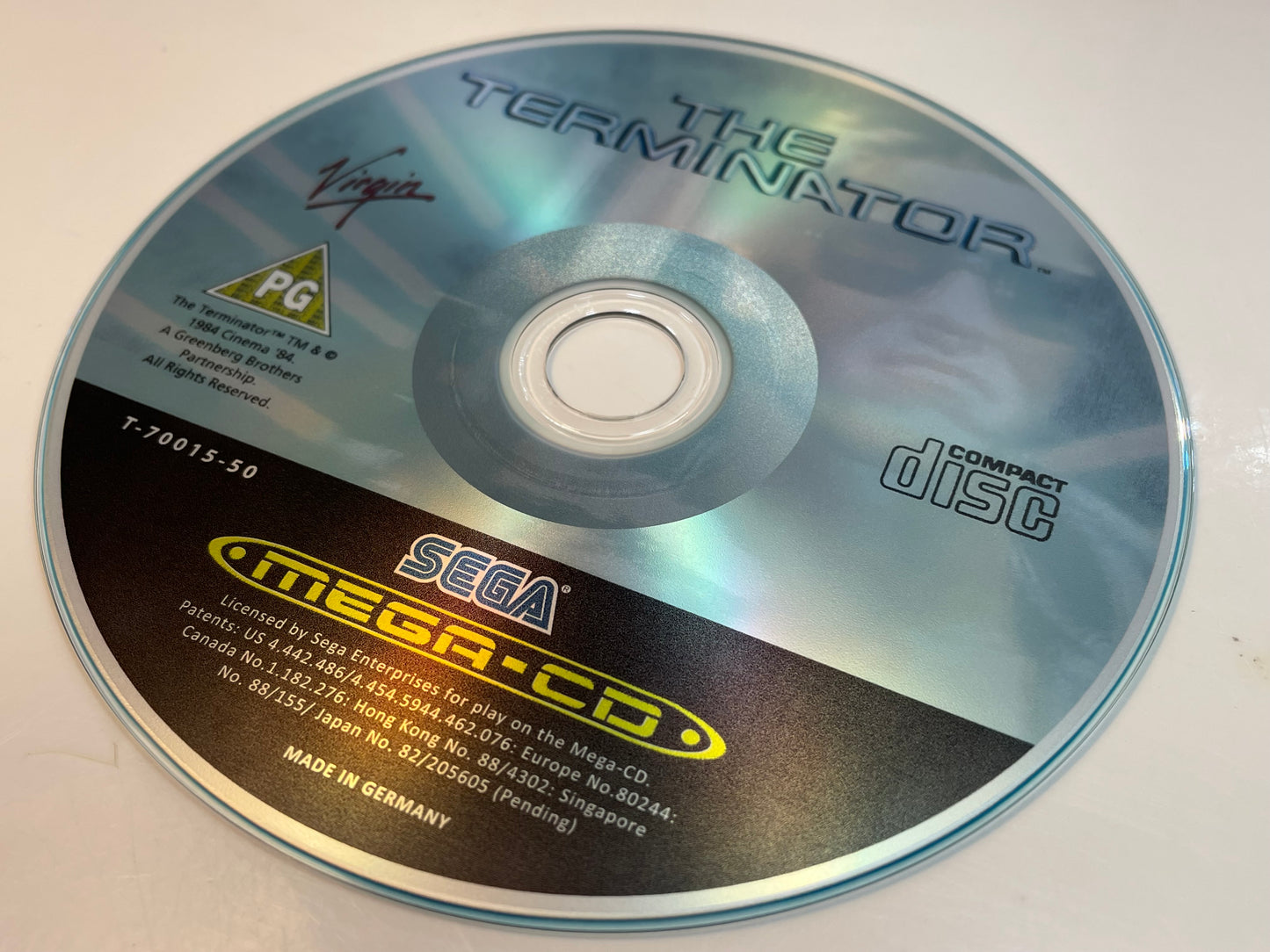 The Terminator PAL Mega CD Reproduction/Replacement Case and Disc.