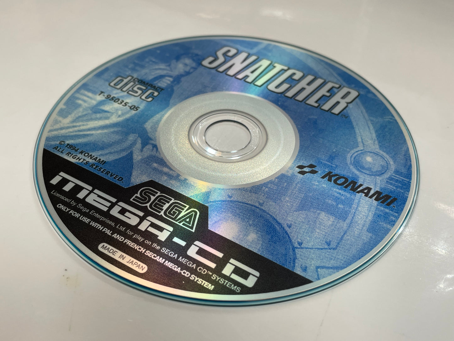 Snatcher PAL Mega CD Reproduction/Replacement Case and Disc.