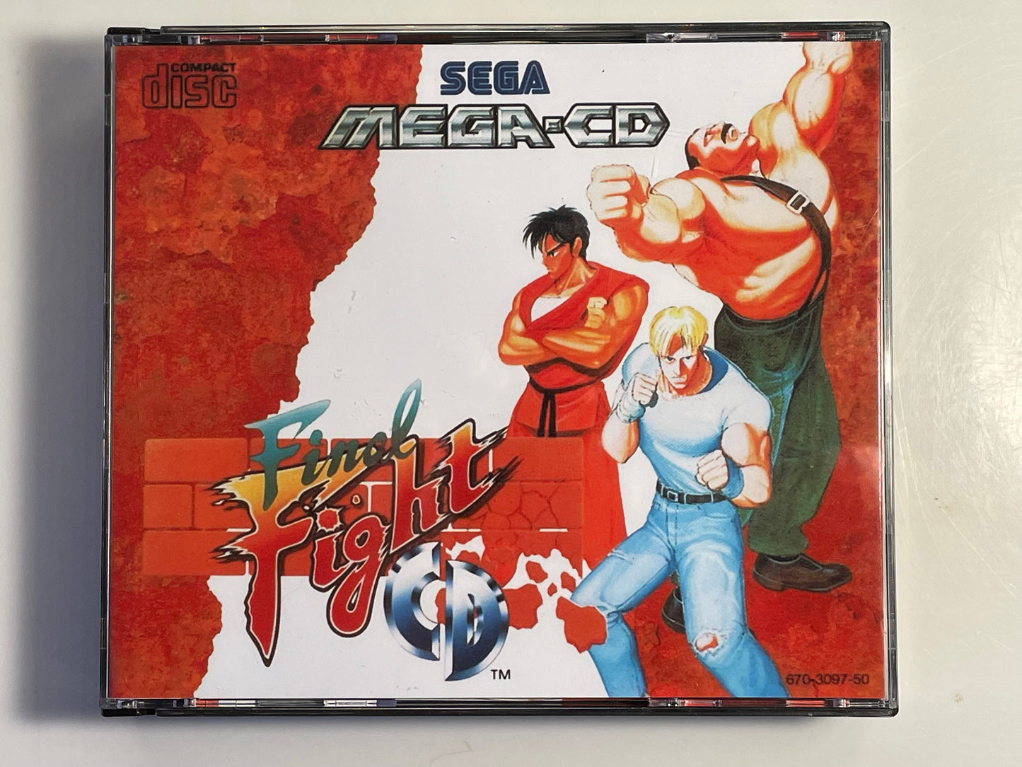 Final Fight CD PAL Style MegaCD Jewel Case and Manual reproduction.