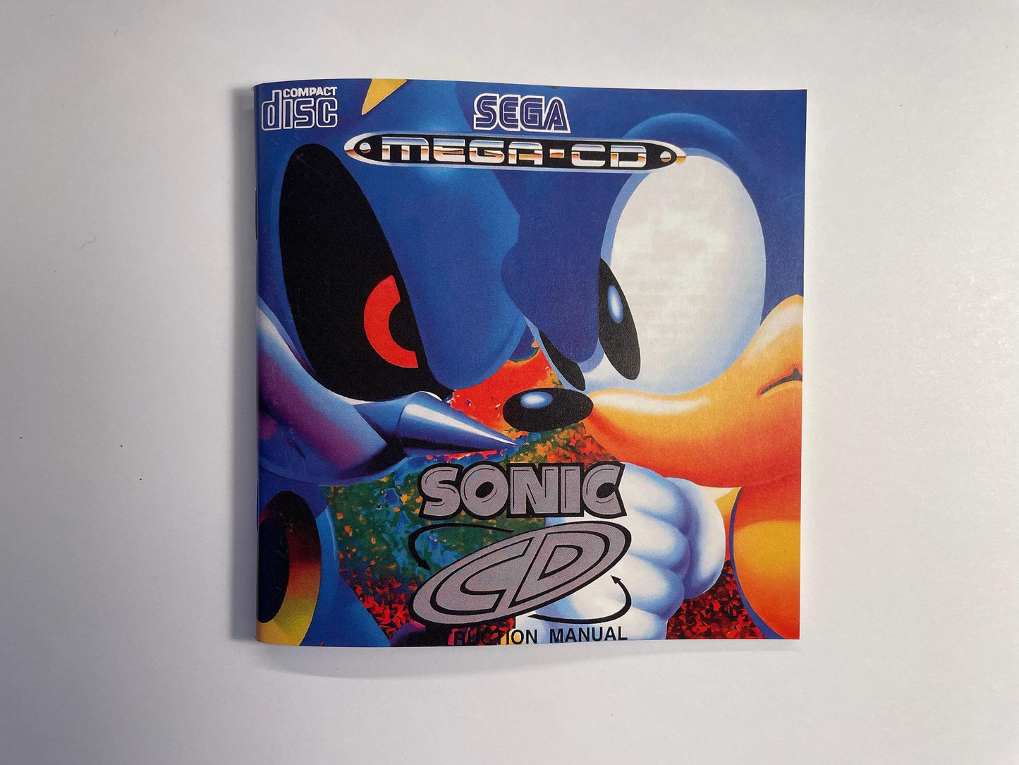 Sonic CD PAL Mega CD Reproduction/Replacement Case, Disc and Manual