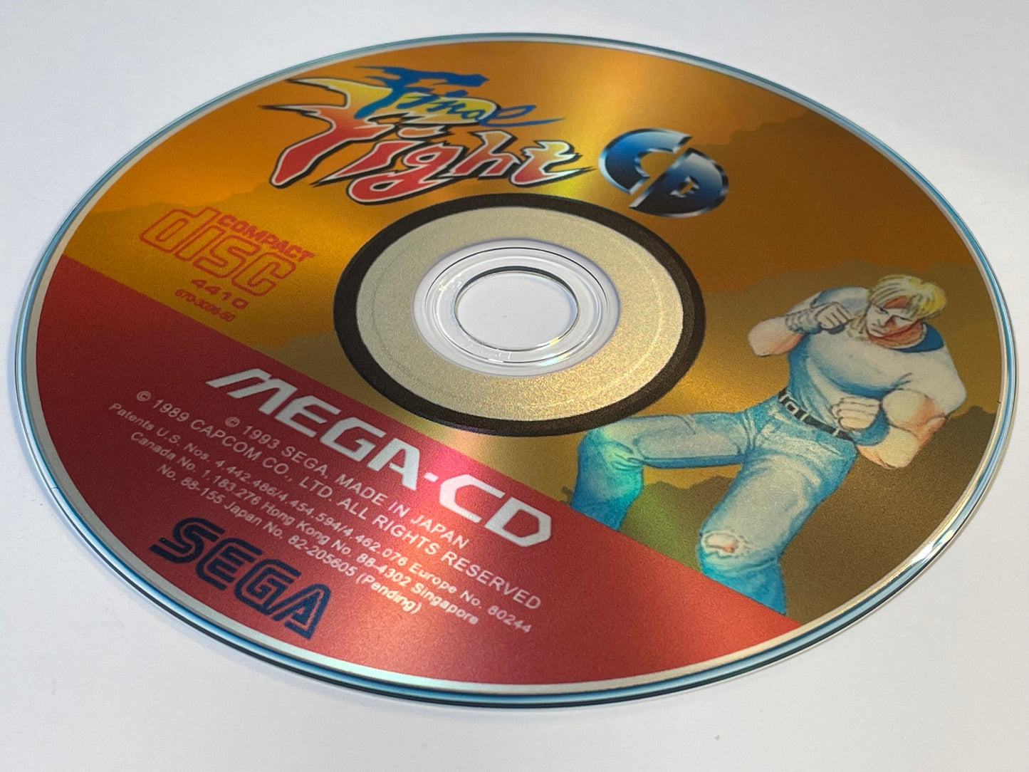 Final Fight CD PAL Style MegaCD Jewel Case and Manual reproduction.