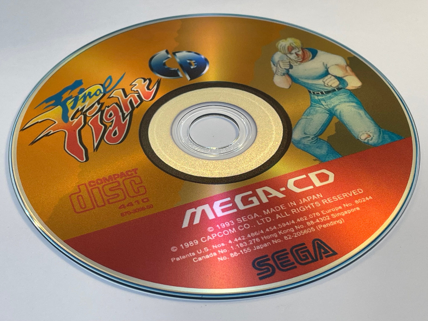 Final Fight CD PAL Style MegaCD Jewel Case and Manual reproduction.