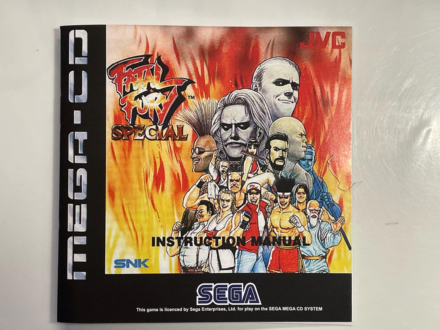 Fatal Fury Special PAL Mega CD Reproduction/Replacement Case, Disc and Manual