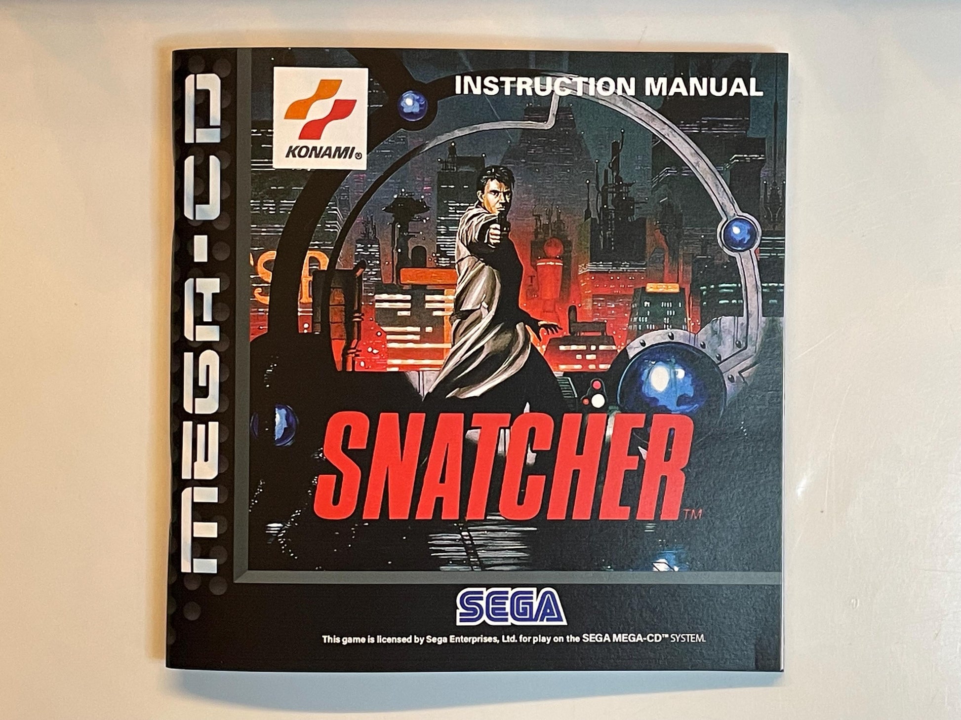 Snatcher PAL Mega CD Reproduction/Replacement Case, Disc and Manual