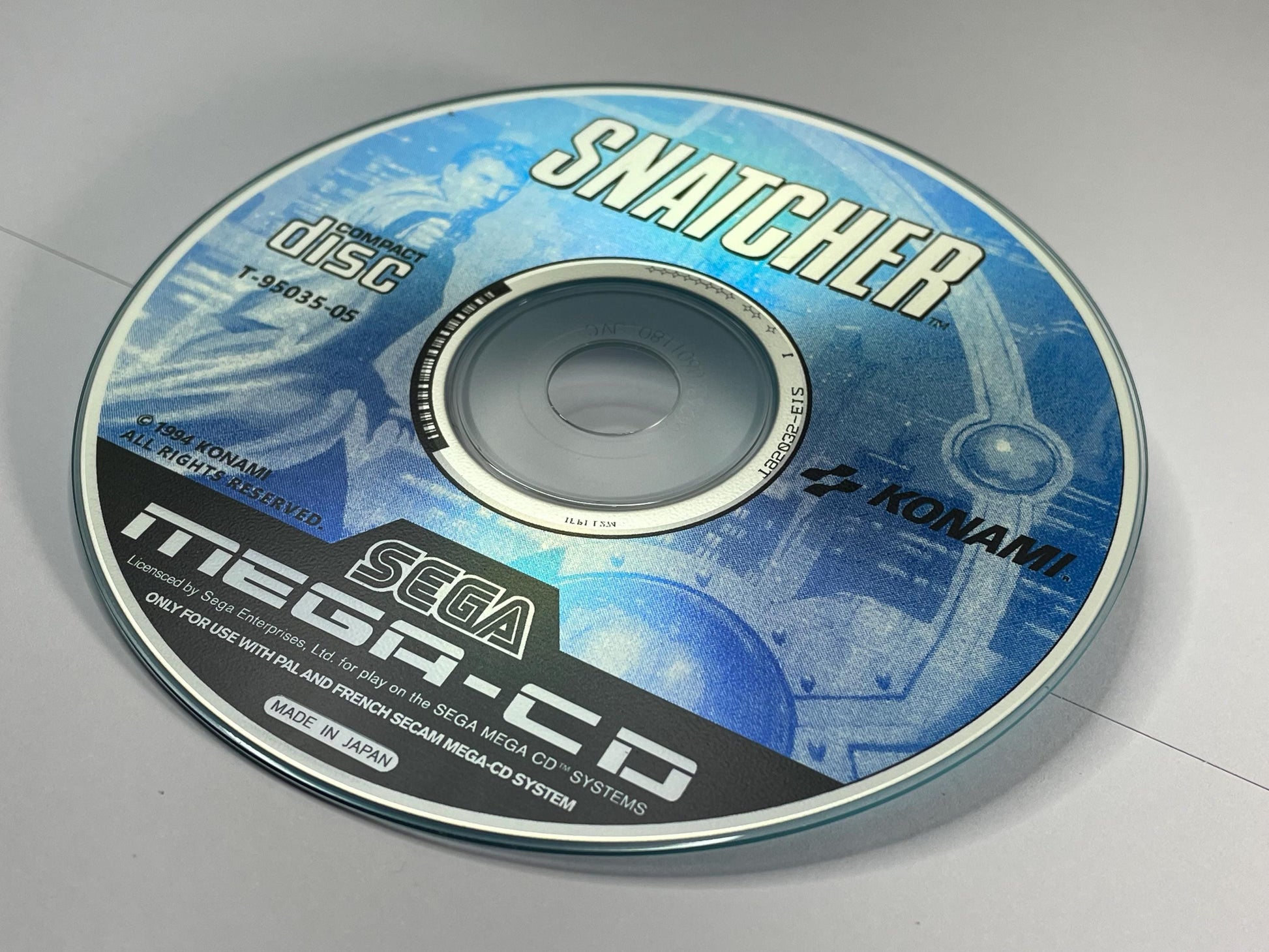 Snatcher PAL Mega CD Reproduction/Replacement Case, Disc and Manual