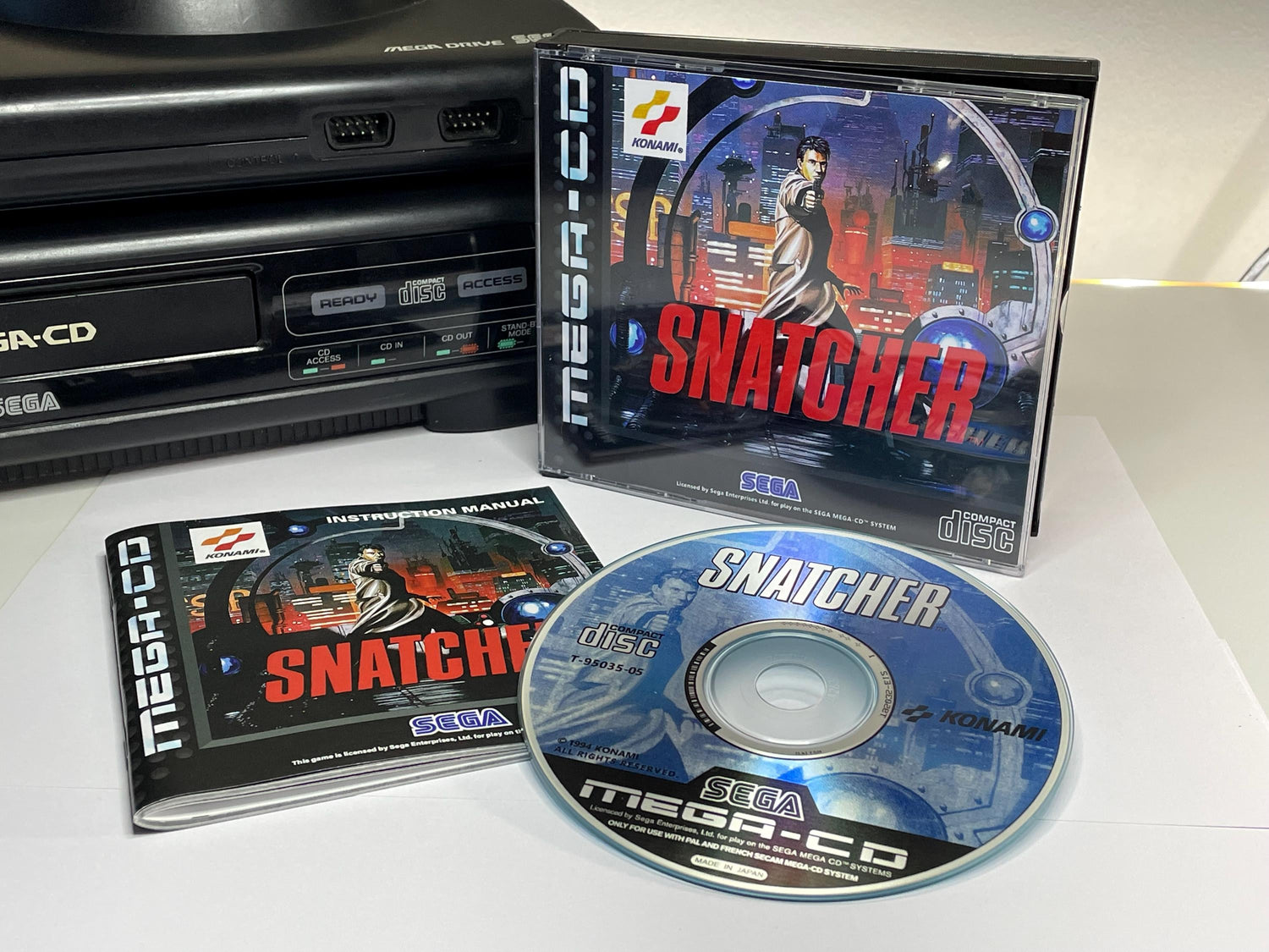 Snatcher PAL Mega CD Reproduction/Replacement Case, Disc and Manual
