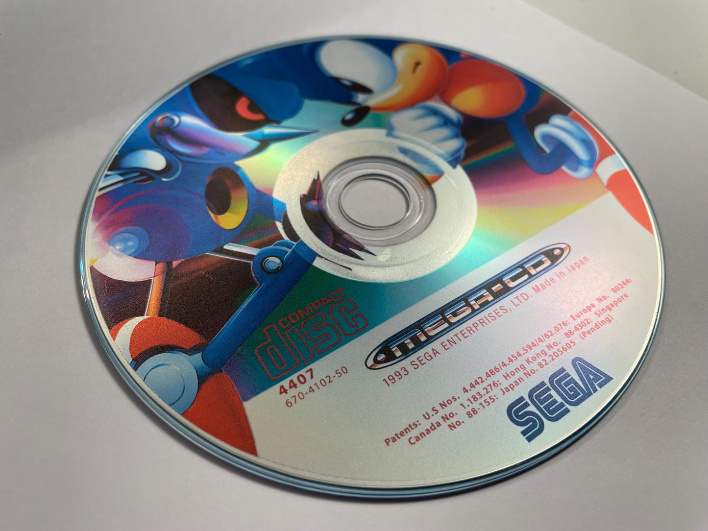 Sonic CD PAL Mega CD Reproduction/Replacement Case, Disc and Manual