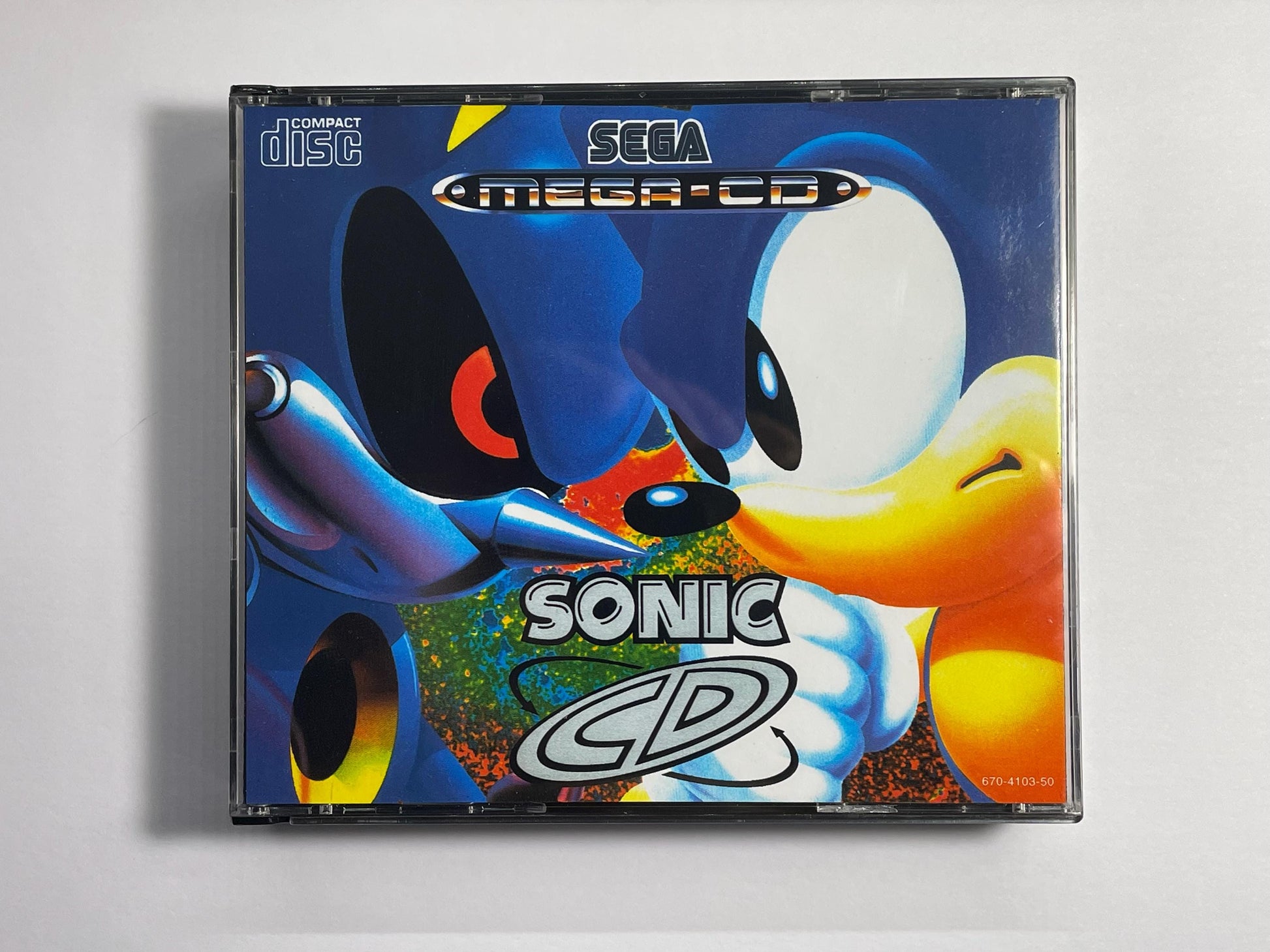 Sonic CD PAL Mega CD Reproduction/Replacement Case, Disc and Manual