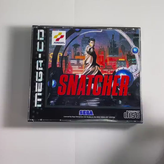 Snatcher PAL Mega CD Reproduction/Replacement Case, Disc and Manual